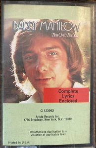 Cassette - Barry Manilow - This One's For You C 123992. 1976 No Lyrics Enclosed - Picture 1 of 3