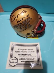 Joe Montana San Francisco 49ers Superbowl XVI Mini Helmet Signed COA With Card
