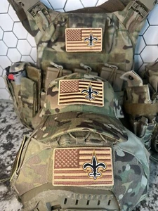 Military Combat American Flag New Orleans Saints Football Patch W Vlcro - Picture 1 of 4