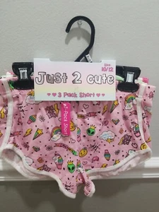 JUST 2 CUTE GIRLS 3 PACK SHORTS MULTICOLORED SIZE 10 / 12 NEW WITH TAGS #8 - Picture 1 of 10
