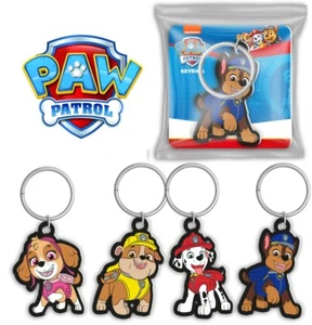 4 X PAW PATROL KEYRING KEYCHAINS SKYE CHASE RUBBLE MARSHALL BAG CLIP PACK OF 4 - Picture 1 of 5