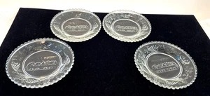 4 bandejas de sales de mantequilla de última cena mini individual de vidrio de Indiana de colección 3,5"w de difícil encontrar - Imagen 1 de 8