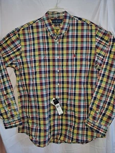 Vintage Polo Ralph Lauren Oxford Shirt XL Plaid Classic Custom Fit New! - Picture 1 of 16