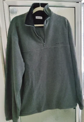 PIERRE CARDIN MOLETOM/JAQUETA MASCULINA DE LÃ COM ZÍPER 1/4-GRANDE-CINZA-BAINHA DE CORDÃO - Imagem 1 de 4