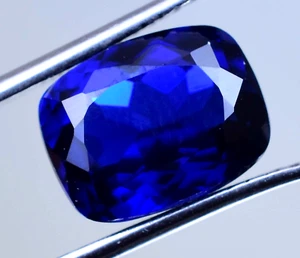 4,30 Karat natürliches tiefblaues Tansanit D Blockkissen zertifiziert loser Edelstein - Bild 1 von 7