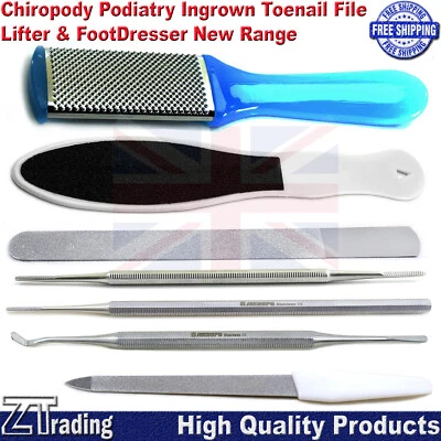 LONDON INSTRUMENTS/MEDSPO Eingewachsene Zehennagelfeile Heber Set Nagel Seitenkanten Fußpflege Podologie Instrumente