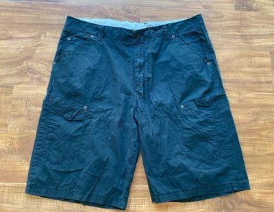 Pantalones Cortos Chinos MARC ECKO CUT & SEW Para Hombres Azul Marino 7 Bolsillos Parte Inferior 12” Entrepierna Talla 38 Foto 1 de 4