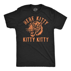 Camisetas divertidas para hombre Here Kitty Kitty Kitty Sarcástico Tiger Gráfico Camiseta para hombre - Imagen 1 de 7