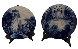 Vintage Avon Blue Collector Religious Decorative Plates 1993 & 1994 Set of 2 - Picture 1 of 5