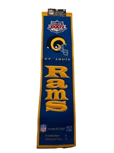 St. Louis Rams NFL Super Bowl XXXIV Winning Streak Embroidered Heritage Banner - Picture 1 of 7