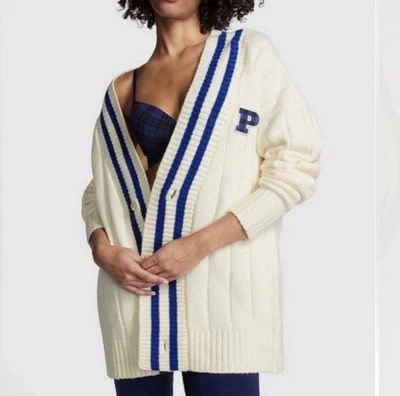 Suéter Cárdigan Rosa Varsity Cable, Talla Grande, Nuevo con etiquetas 🎉 Foto 1 de 4