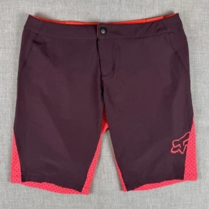 Fox Racing Lynx Shorts Womens Medium Purple Pink Cycling Zip Pocket Bike - Picture 1 of 12
