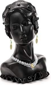 SOUJOY Soporte de Exhibición de Joyería, Belleza Busto Maniquí Pendiente Negro  - Imagen 1 de 7