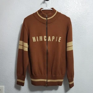 Hincapie Cycling Sweater Jacket Men S Brown Wool Blend Logo Spellout Commuter - Picture 1 of 13