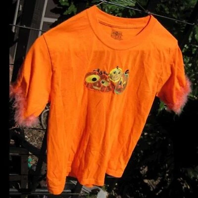 Camiseta Top Jerzees M 10-12 Naranja Neón Brillante Halloween Manga Corta ¿Hecha en Casa? Foto 1 de 4