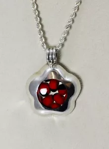 Cadena de cuerda de plata esterlina y colgante estrella de plata 950 con arte de resina 22" - 3384 - Imagen 1 de 7