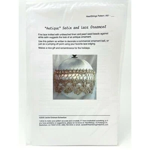 Antique Satin & Lace Ornament Knitting Pattern HeartStrings Christmas - Picture 1 of 1