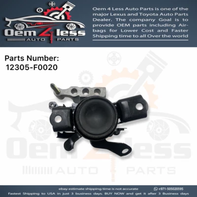 Montaje de motor derecho híbrido Toyota Camry 2018 a 2022 OEM 12305-F0020 Foto 1 de 4