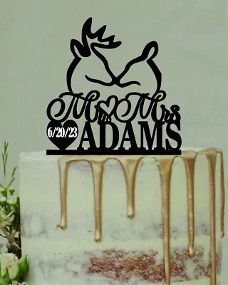 Buck and Doe CakeTopper, adorno de pastel de boda personalizado Foto 1 de 4