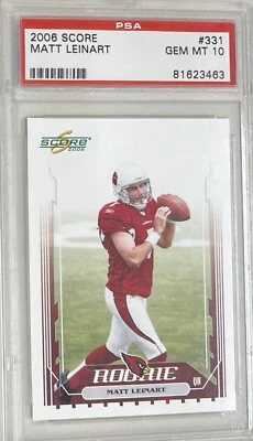 2006 SCORE MATT LEINART ROOKIE PSA GEM MT 10 CARDINALS - Image 1 of 2