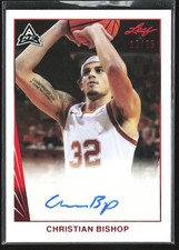 2021-22 Leaf Memories 1990 Base Autographs Red Christian Bishop Rookie Auto