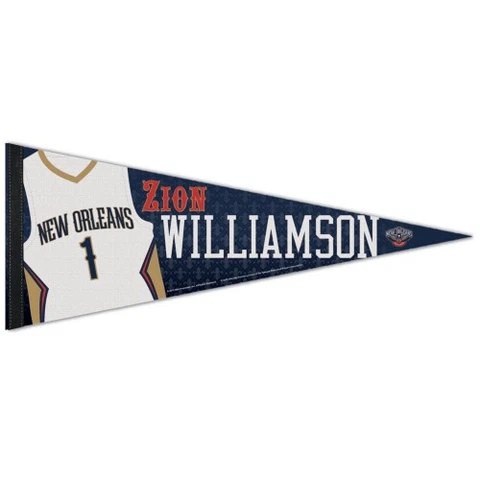 Zion Williamson Pelicans Premium Pennant Felt Wool Free Ship 12x30 Inches Cover