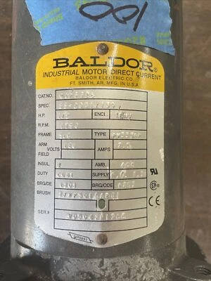 BALDOR RELIANCE CDP3326, 2051z139 MOTOR 1750RPM 1/2HP 180V 2.5AMP - Image 1 of 4