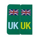 Green Electric Car UK Numberplate Adhesive Stickers