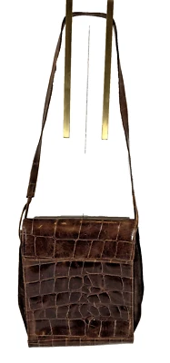 Bolso Bandolera Vintage Años 90 80 Y2k Nordstrom Italia Cuero Avestruz y Cocodrilo Foto 1 de 4