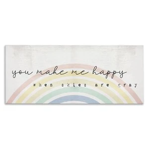 Stupell Industries You Make Me Happy Quote Rustic Rainbow Arches, Design by D... - Picture 1 of 7