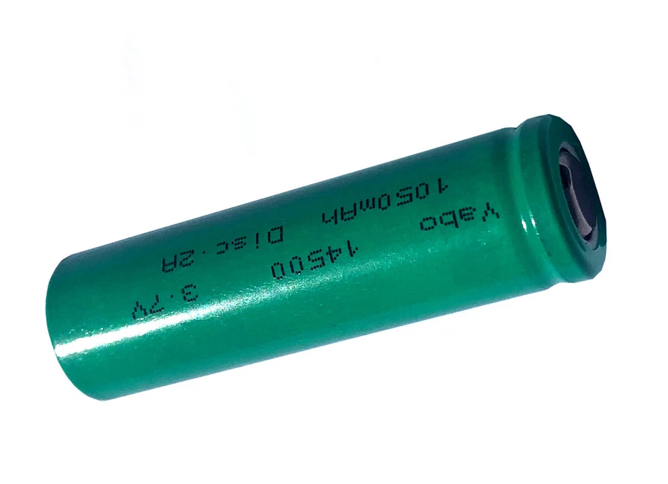 Batteria a Litio 14500 High Power HQ Yabo HQ 3.7V 1050mhA Disc.2A Flat Pole