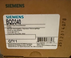 SIEMENS BQD340 BREAKER 3POLE 40A 480/277V 14KA NEW IN BOX READY TO SHIP - Picture 1 of 1