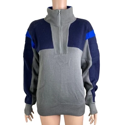 Vintage Obermeyer Sweater Men's Medium Wool Blend Black Gray Blue  - Image 1 of 4