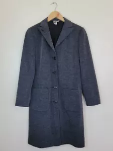 MAX STUDIO Long Blazer Jacket Womens Size 6 Dark Gray Pockets Buttons Coat - Picture 1 of 10