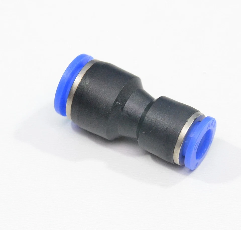 Push In to Connect Union Reducer 10 mm to 6 mm OD Straight Fitting Air Pneumatic - Image 1 of 4