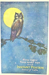 Pubblicità Postum istantanea vintage, Night Owl, stelle, 1920 - Foto 1 di 5
