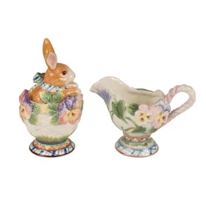 Fitz & Floyd Halcyon Rabbit Sugar/Creamer Set - Bild 1 von 2