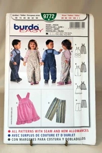 Pattern Kids Unisex Pants Skirt Overalls Easy 6M-3 Burda 9772 - Picture 1 of 2