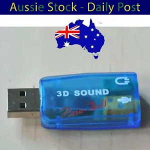 Adaptador de audio tarjeta de sonido 3D 5.1 USB 3.5 mm micrófono conector estéreo azul - Imagen 1 de 1