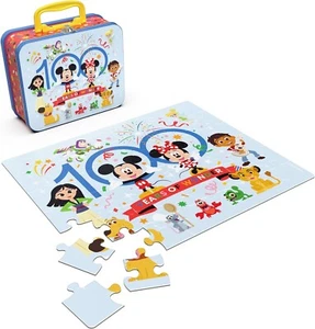Disney 100 Anniversary 48-teiliges Puzzle in Metall Blechgriff Brotdose NEU - Bild 1 von 7