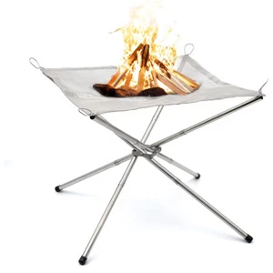 22inch Portable Outdoor Fire Pit Collapsing Steel Mesh Fireplace for Camping BBQ - Picture 1 of 9