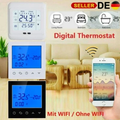WIFI Raumthermostat Digital Thermostat LCD Raumregler Fußbodenheizung AC100~240V - Bild 1 von 4