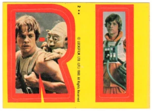 1980 pegatina Topps Empire Strikes Back S. 1 #2 R&I - Luke & Yoda (ex-mt) B - Imagen 1 de 2