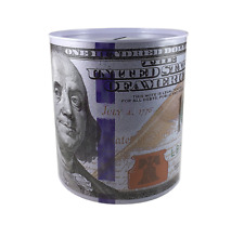 Tin Money Piggy Bank Savings 6" Franklin Coin Jar Box Saver Great For Kids!