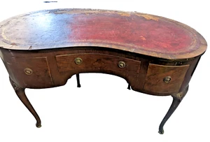 Unrestored Antique Mahogany Georgian Kidney Shaped Desk - Picture 1 of 7