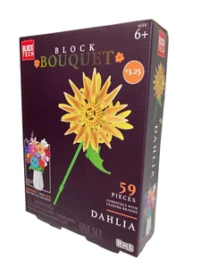 Blockstrauß Dahlie Blume Baustein Set 59 Teile - Bild 1 von 3