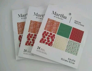 NEW Martha Stewart Christmas Paper Pads 6x6 Square 12 Designs 72 Sheets Lot of 3 - Picture 1 of 4