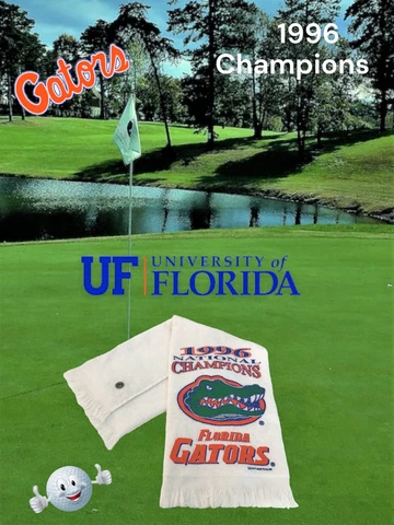 University of Florida Gators 1996 National Champions Golf Towel Never Used - New Cover