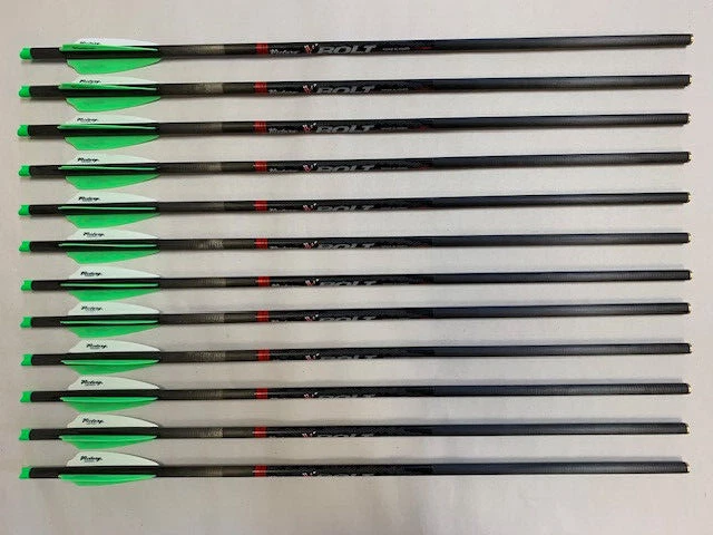 12 Victory Archery XBolt 20" Carbon Halfmoon Crossbow Arrow Bolts Dozen - Image 1 of 1
