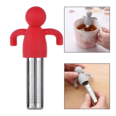 Filtro infusor de té en forma de hombre pequeño tetera infusores de té filtro de café Foto 1 de 4